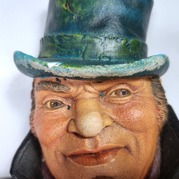 Vintage Chalkware Head Bill Sykes 1986 Legend Products Wall Hanging England - Picture 4 of 9